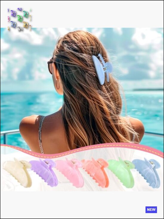 16 Acrylic Hair Claw Clips Set Non-Slip Large Barrettes for Thick Hair Styling main image 6